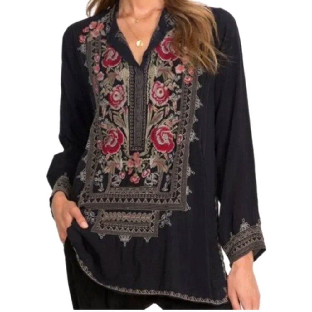 Johnny Was Meadow Embroidered Tunic Large NWT $240